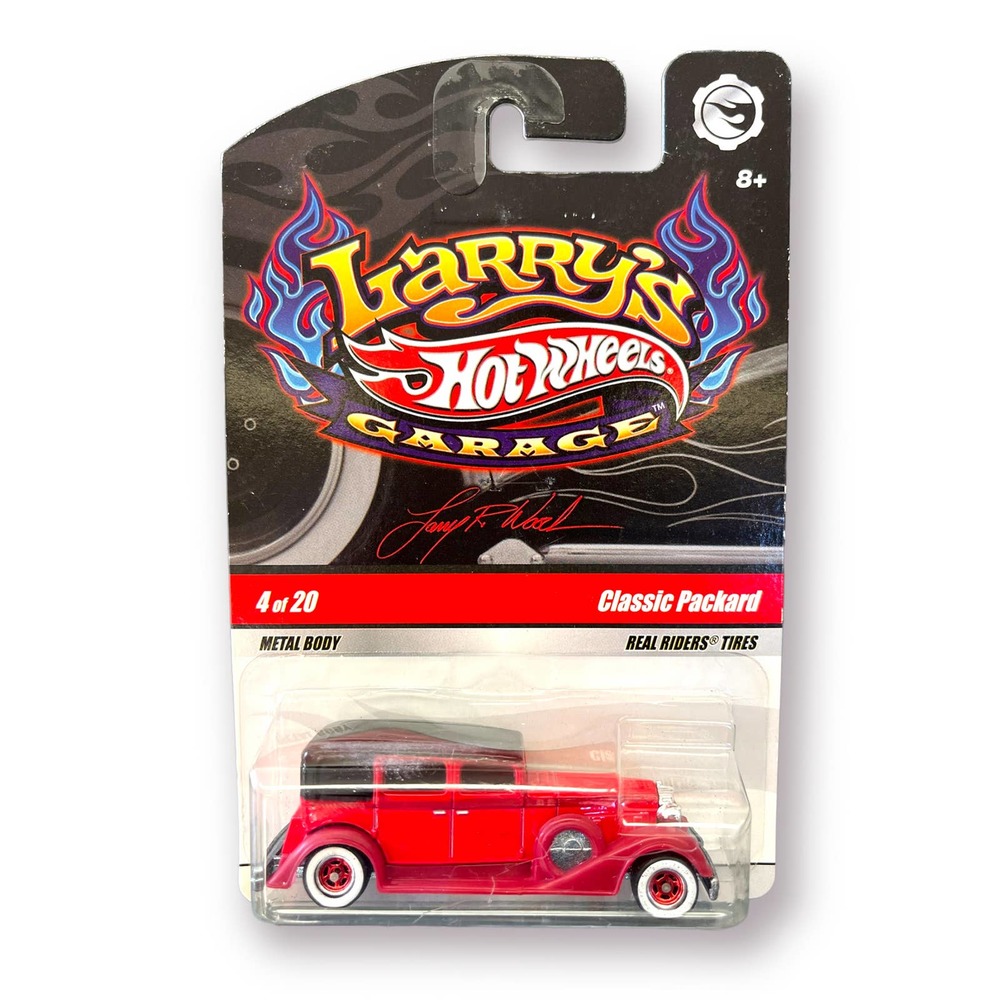 (E) Hot Wheels Larry's Garage #4/20 Classic Packard Red with Real Riders